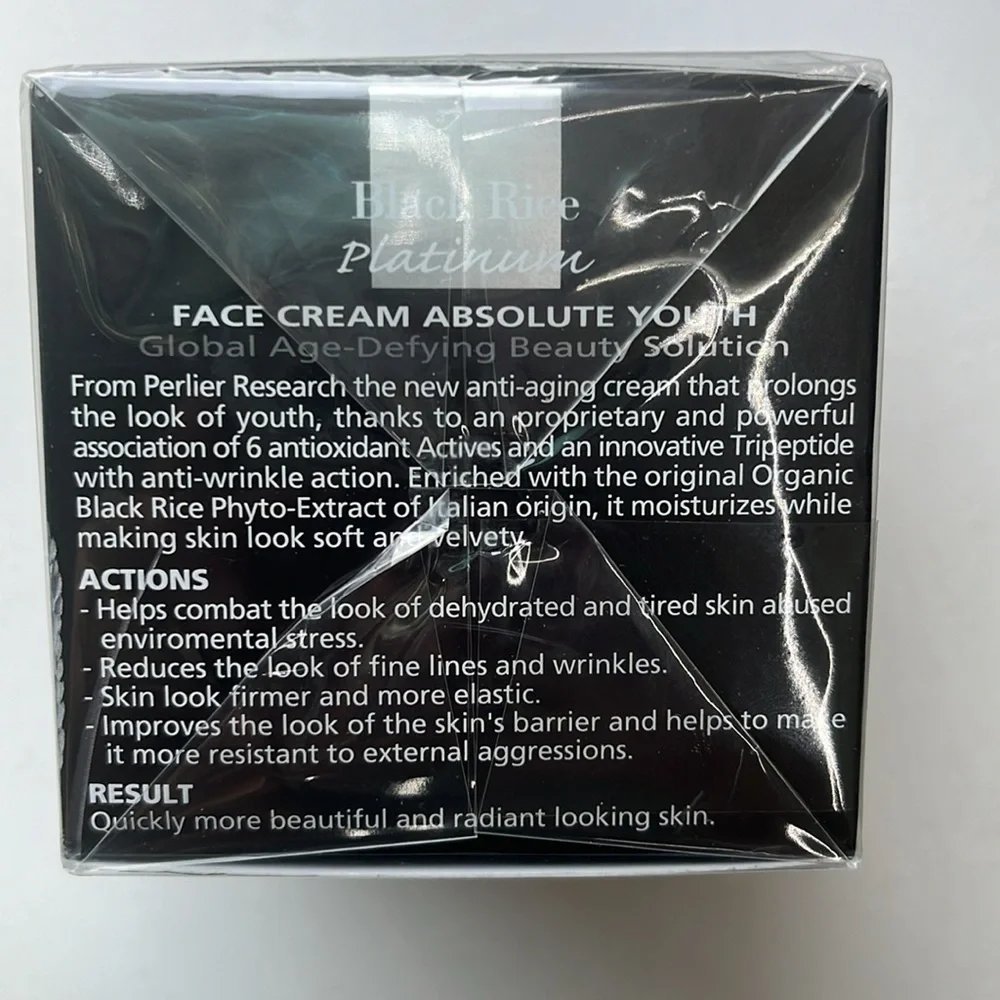 NEW Black Rice Platinum Crema Viso Face Cream 1.6 Oz